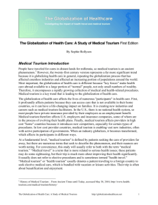 The Globalization of Healthcare: A Study of Medical Tourism First