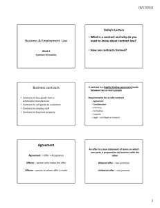 Business & Employment Law Business contracts Agreement