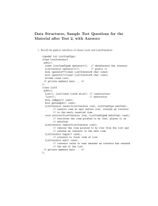 Data Structures, Sample Test Questions for the Material after Test 2