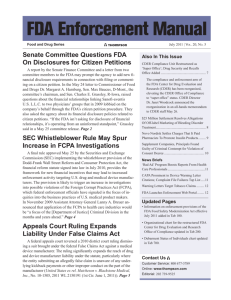 FDA Enforcement Manual Newsletter
