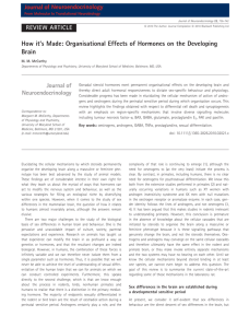 How its Made: Organisational Effects of Hormones on the