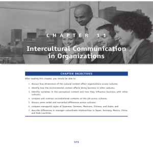 Intercultural Communication in Organizations