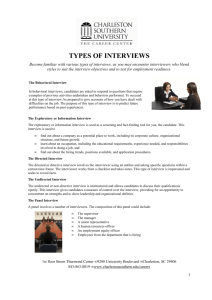 Types of Interviews - Charleston Southern University