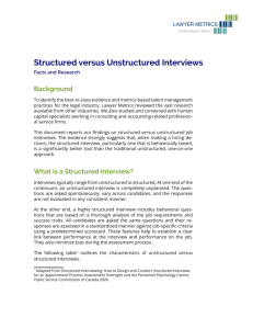 Structured versus Unstructured Interviews