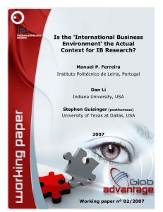 International Business Environment - globAdvantage