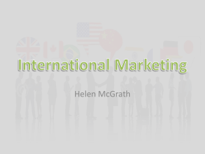 International Marketing Environment Lecture 1
