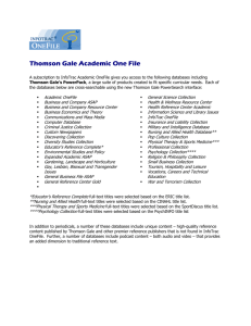 Thomson Gale Academic One File