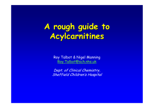 A Rough Guide to Acylcarnitines