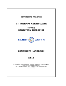 CTRT Handbook - Canadian Association of Medical Radiation