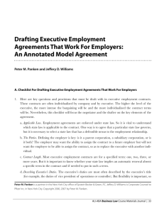 Drafting Executive Employment Agreements That Work For Employers
