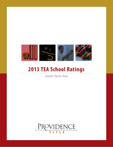 2013 TEA School Ratings - Providence Title Company