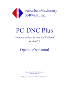 PC-DNC Plus manual - Suburban Machinery