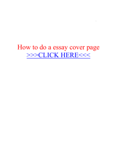 How to do a essay cover page