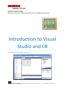 Introduction to Visual Studio and C