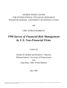 Wharton 1998 Survey of Financial Risk Management by U.S. Non