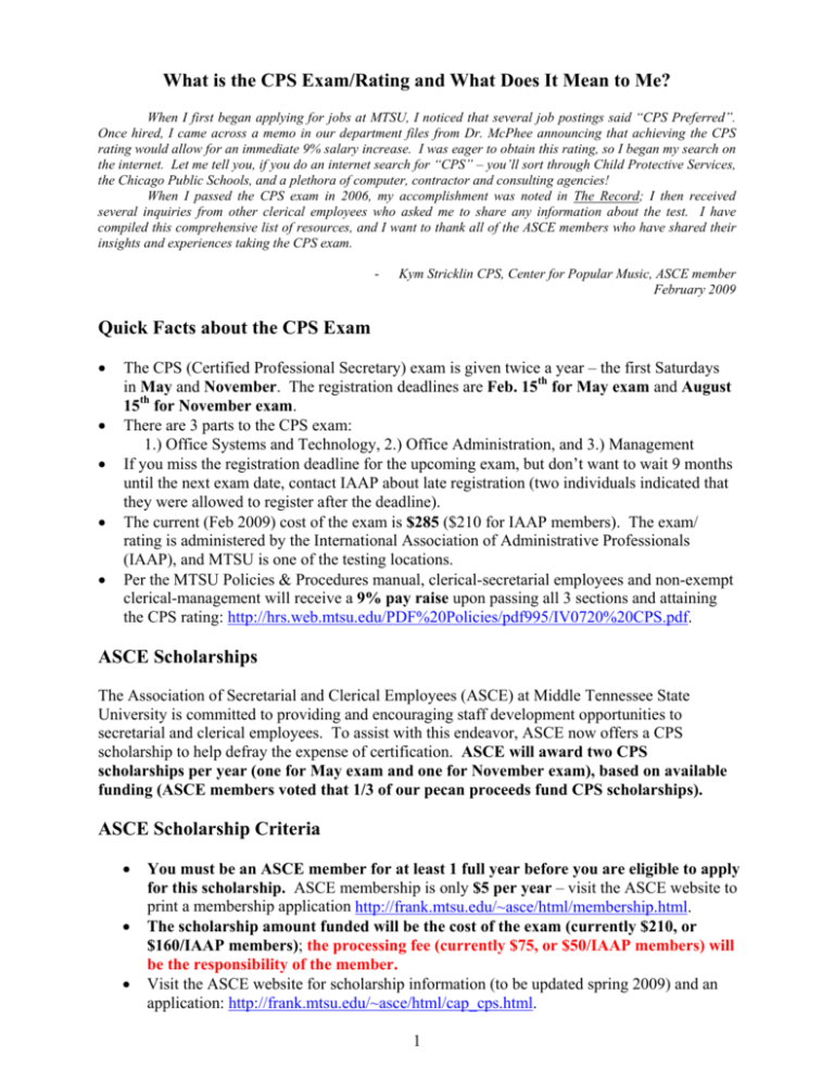What Is The CPS Exam Rating And What Does It Mean