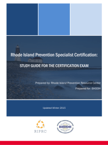 Rhode Island Prevention Specialist Certification: Study Guide for the