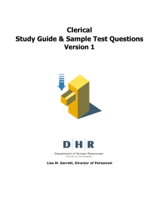 PDF Clerical Study Guide & Sample Test Questions