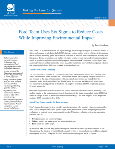 Ford Team Uses Six Sigma to Reduce Costs While Improving
