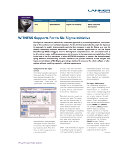 WITNESS Supports Ford's Six Sigma Initiative