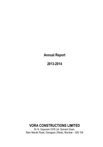 Annual Report 2013-2014 VORA CONSTRUCTIONS LIMITED