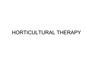 HORTICULTURAL THERAPY