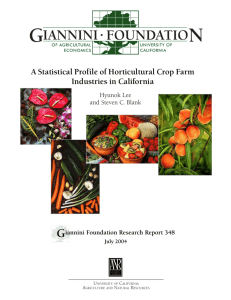 A Statistical Profile of Horticultural Crop Farm Industries in California