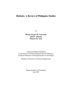 Biofuels: A Review of Philippine Studies