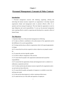 Personnel Management :Concepts & Police Contexts