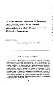 A Contemporary Definition of Personnel Management, some of its