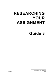 RESEARCHING YOUR ASSIGNMENT Guide 3