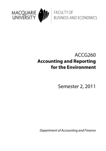 ACCG260 Accounting and Reporting for the Environment S2 2011