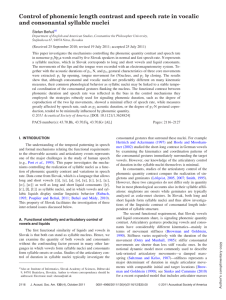 Control of phonemic length contrast and speech rate in vocalic and