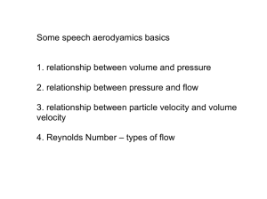 Some speech aerodyamics basics 1. relationship between volume