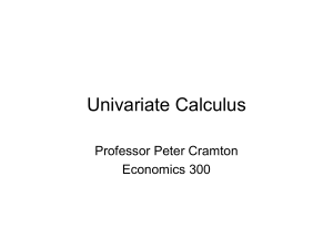 Univariate Calculus