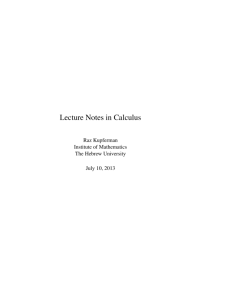 Lecture Notes in Calculus - The Einstein Institute of Mathematics