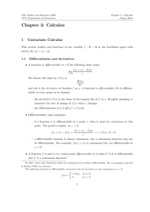 Chapter 2: Calculus
