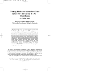 Testing Zimbardo's Stanford Time Perspective Inventory (STPI