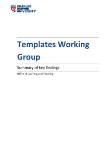 Template Working Group Report