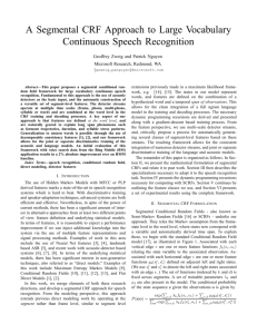 A Segmental CRF Approach to Large Vocabulary