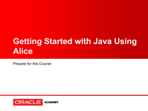 Getting Started with Java Using Alice