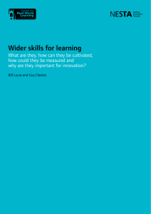 Wider skills for learning