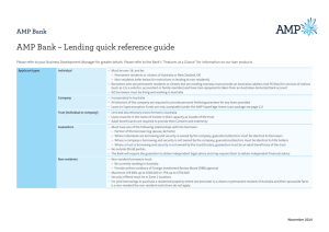 AMP Bank – Lending quick reference guide