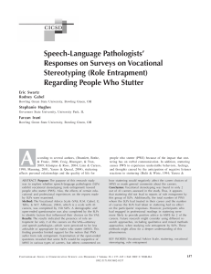 Speech-Language Pathologists' Responses on Surveys on