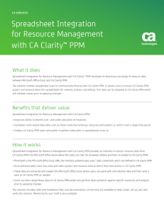 Spreadsheet Integration for Resource Management with CA Clarity