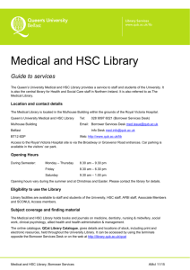 Medical and HSC Library - Queen's University Belfast
