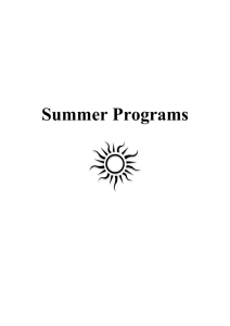 Summer Programs 2015 updated