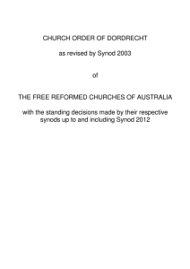 Church Order with FRCA Synod decisions (updated 2012)