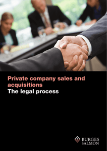 Private company sales and acquisitions The legal