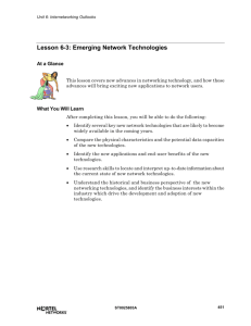 Lesson 6-3: Emerging Network Technologies